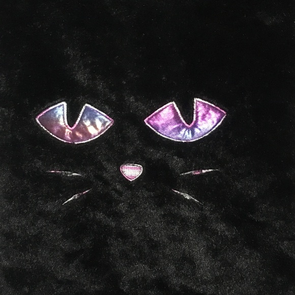 Halloween Two Plush Bags w/handles Black Kitty & Grey Poison 12” x 15” So Soft - Picture 3 of 7
